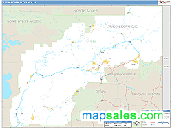 Yukon-Koyukuk County, AK Zip Code Wall Map