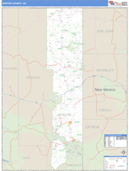 Apache County, AZ Zip Code Wall Map