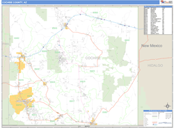 Cochise County, AZ Zip Code Wall Map