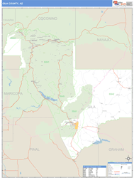Gila County, AZ Zip Code Wall Map