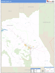 Graham County, AZ Zip Code Wall Map