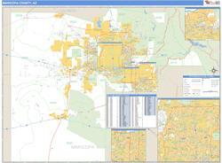 Maricopa County, AZ Zip Code Wall Map