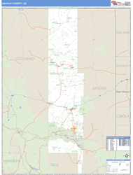 Navajo County, AZ Zip Code Wall Map