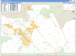 Pinal County, AZ Zip Code Wall Map