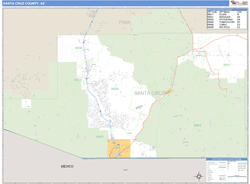 Santa Cruz County, AZ Wall Map