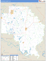 Arkansas County, AR Zip Code Wall Map