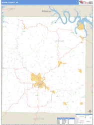 Boone County, AR Zip Code Wall Map