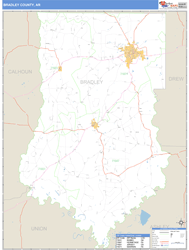 Bradley County, AR Zip Code Wall Map