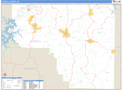 Carroll County, AR Zip Code Wall Map