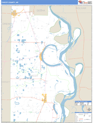 Chicot County, AR Zip Code Wall Map