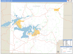 Cleburne County, AR Zip Code Wall Map