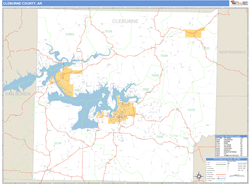 Cleburne County, AR Wall Map