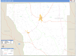 Cleveland County, AR Zip Code Wall Map