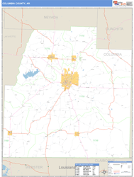 Columbia County, AR Zip Code Wall Map