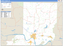 Conway County, AR Zip Code Wall Map