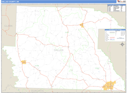 Dallas County, AR Zip Code Wall Map