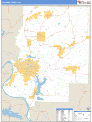 Faulkner County, AR Zip Code Wall Map
