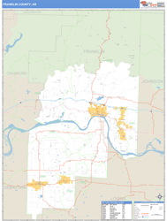 Franklin County, AR Zip Code Wall Map