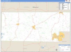 Fulton County, AR Zip Code Wall Map