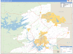 Garland County, AR Zip Code Wall Map