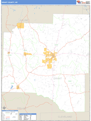 Grant County, AR Zip Code Wall Map