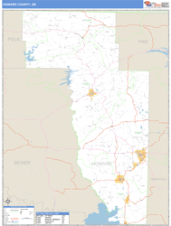 Howard County, AR Zip Code Wall Map