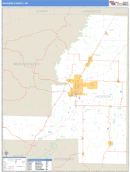 Jackson County, AR Zip Code Wall Map