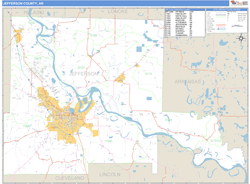 Jefferson County, AR Zip Code Wall Map