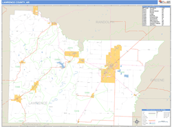 Lawrence County, AR Wall Map