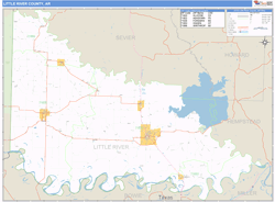 Little River County, AR Zip Code Wall Map