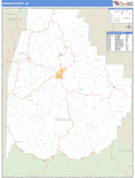 Madison County, AR Zip Code Wall Map