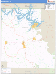 Marion County, AR Zip Code Wall Map