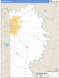 Miller County, AR Zip Code Wall Map