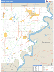 Mississippi County, AR Zip Code Wall Map