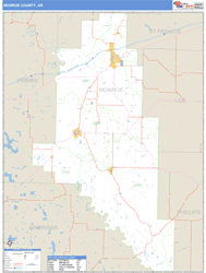 Monroe County, AR Zip Code Wall Map