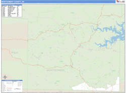 Montgomery County, AR Zip Code Wall Map