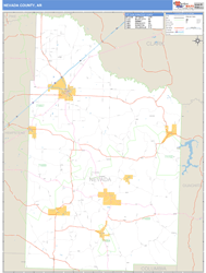 Nevada County, AR Zip Code Wall Map