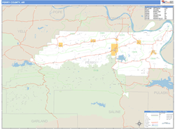 Perry County, AR Zip Code Wall Map