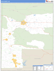 Polk County, AR Zip Code Wall Map