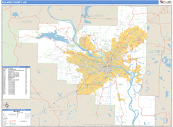 Pulaski County, AR Zip Code Wall Map