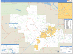 Saline County, AR Zip Code Wall Map