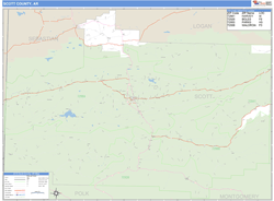 Scott County, AR Zip Code Wall Map