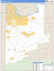 Sebastian County, AR Zip Code Wall Map