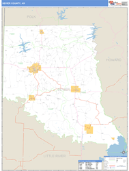 Sevier County, AR Zip Code Wall Map