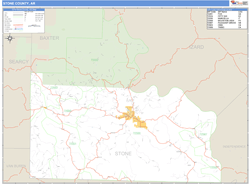 Stone County, AR Zip Code Wall Map