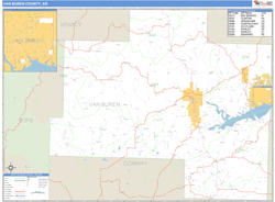 Van Buren County, AR Zip Code Wall Map