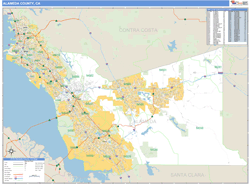 Alameda County, CA Zip Code Wall Map