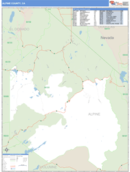 Alpine County, CA Wall Map