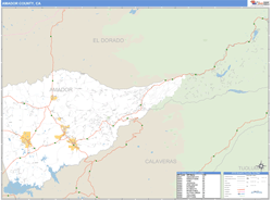 Amador County, CA Zip Code Wall Map