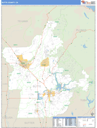 Butte County, CA Wall Map